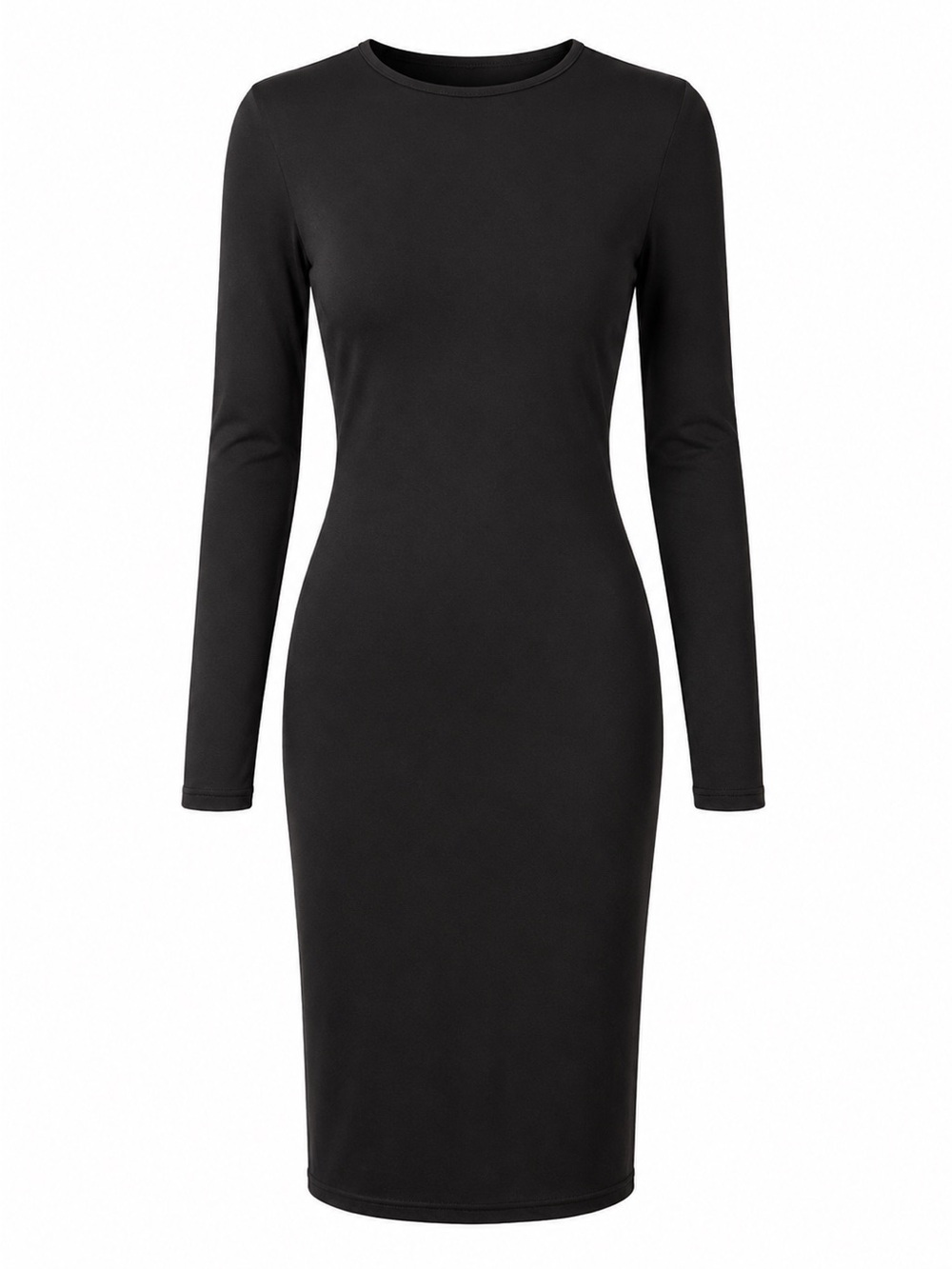 Source Unknown Black Long-Sleeve Bodycon Dress